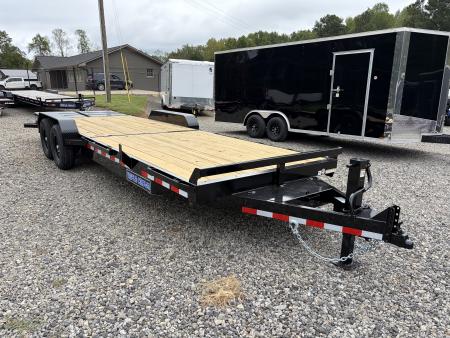New 2027 Triple Crown 7x24 Heavy Duty Equipment Trailer, EZ Assist Swing MEGA Ramps, 14K GVWR