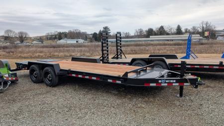 New 2027 BWise 22' (19+3) HD Lo Pro Equipment Hauler w/ Full Width Self Leveling Ramps & Self Cleaning Dove Tail