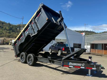 New 15500 GVWR 44  SIDES DUMP TRAILER 2026 Diamond C LPT207 82X14 LITHIUM BATTERY CARBON METALLIC GRAY