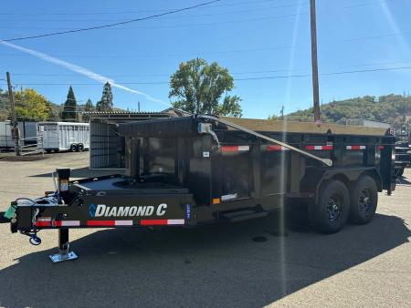 New 15500 GVWR DUMP TRAILER 32  SIDES LITHIUM UPGRADE 2027 Diamond C LPT207 82X14 LOW PROFILE ONYX BLACK