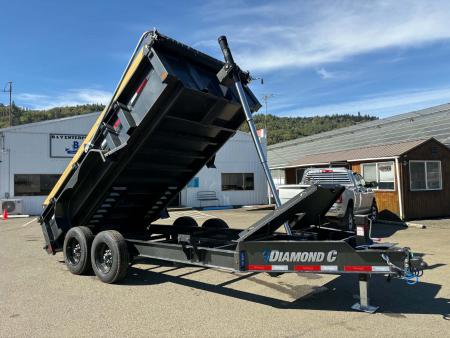 New 15500 GVWR DUMP TRAILER 2027 Diamond C LPT207 82X14 LOW PROFILE SOLAR TIRE UPGRADE CARBON METALLIC