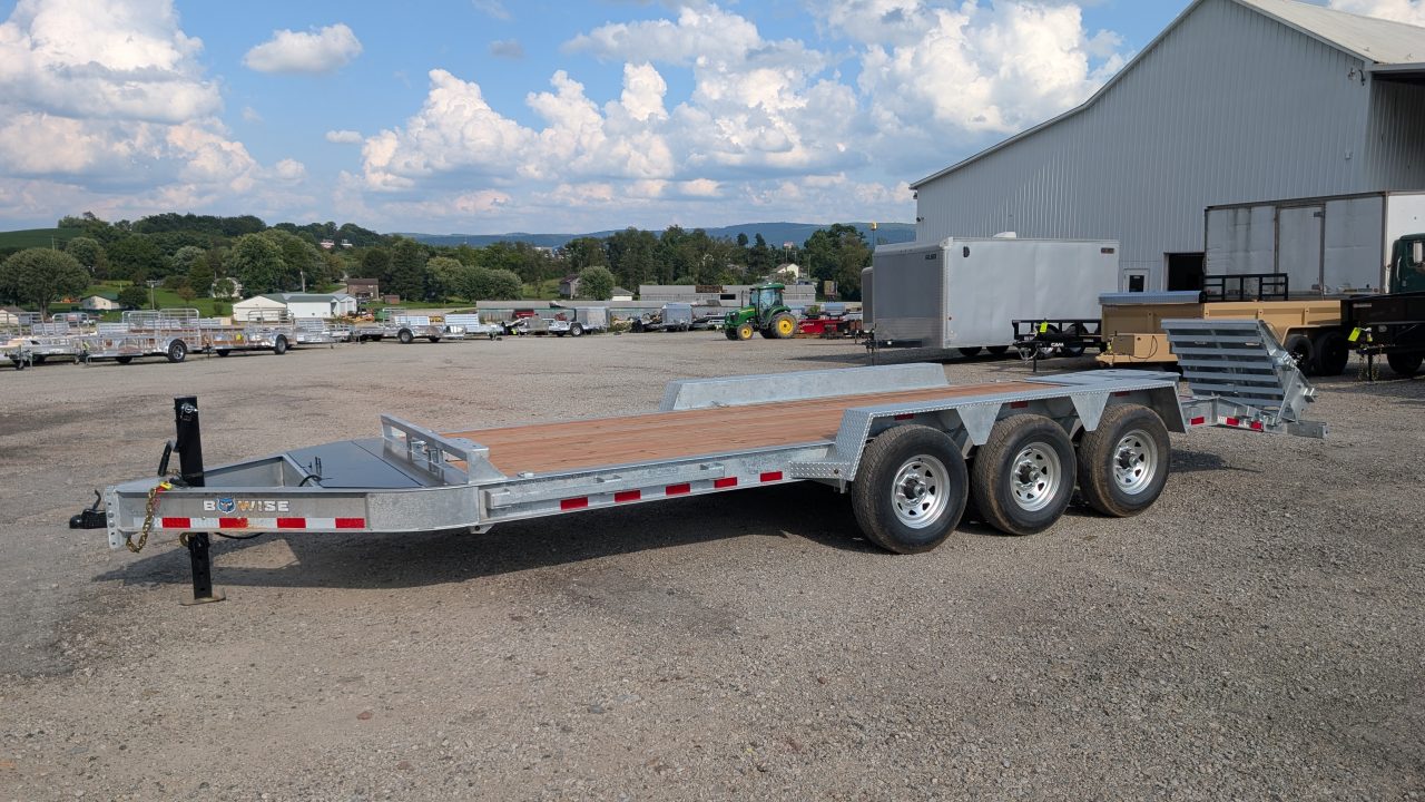 New 2027 BWise 22' (19+3) HD Lo Pro TRI-AXLE Equipment Hauler (21000# GVW)