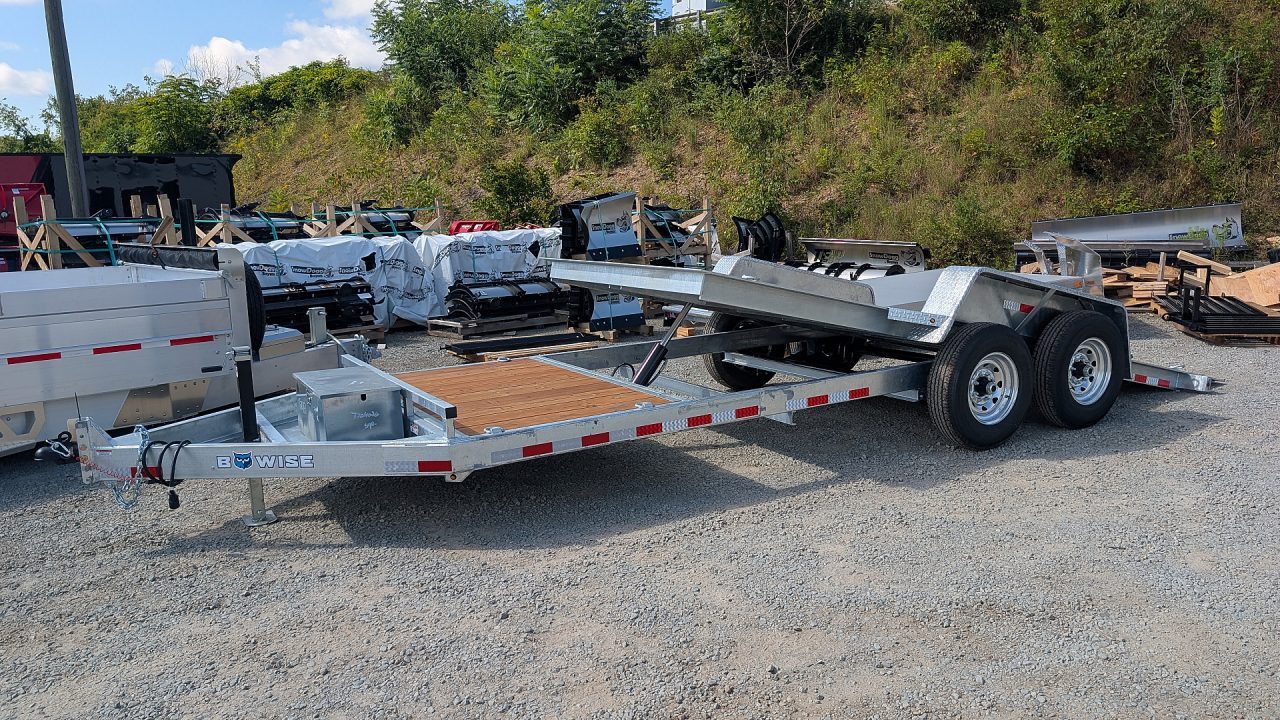 New 2027 BWise 20' HD (4+16) Lo Pro GALVANIZED Power Split Equipment Tilt Trailer