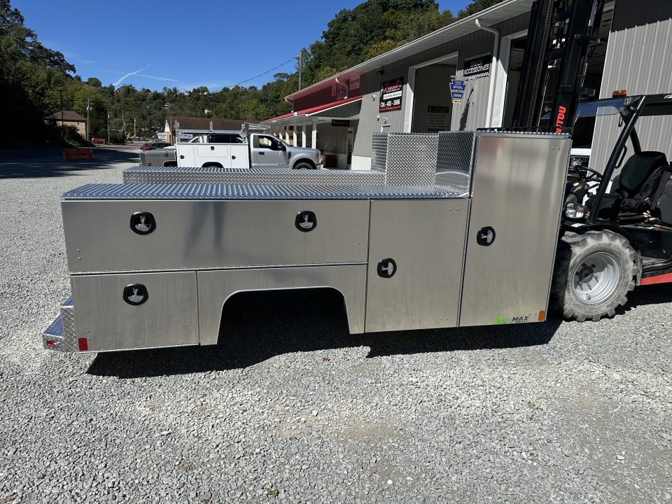 New Martin Truck Bodies Aluminum HFSB Service Body DRW 84" CA Cab and Chassis Tall Front Compartment Diamond Tread Service Bodies