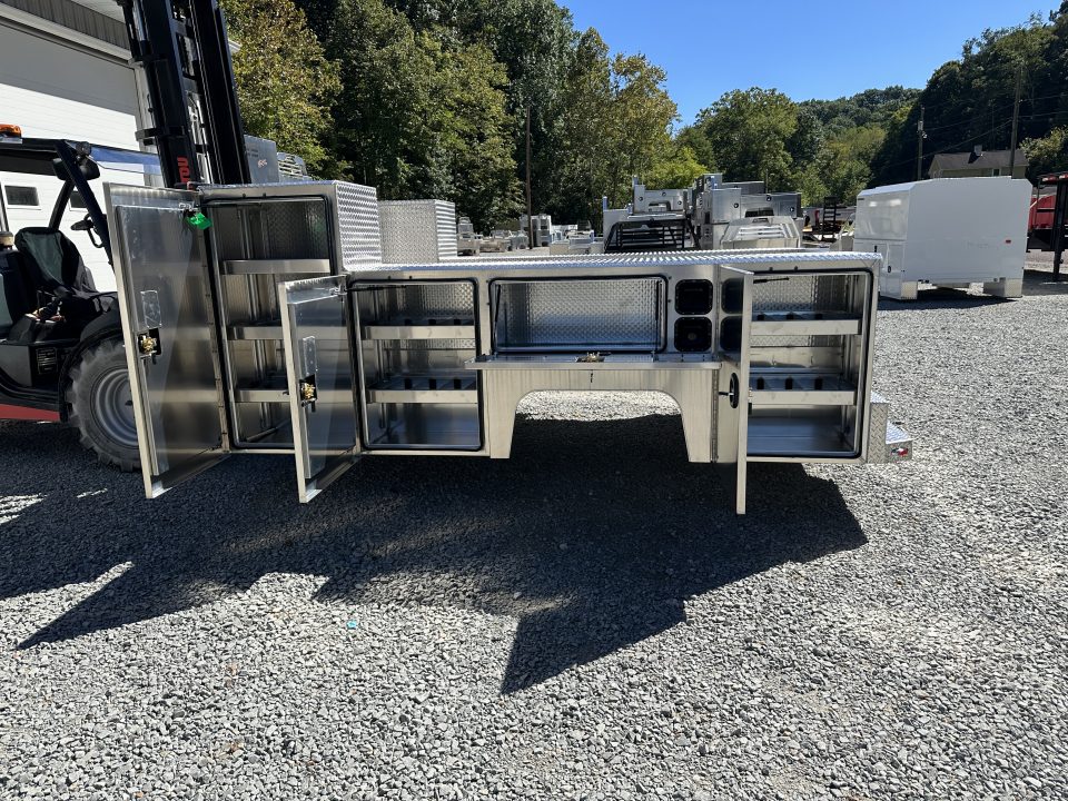New Martin Truck Bodies Aluminum HFSB Service Body DRW 84" CA Cab and Chassis Tall Front Compartment Diamond Tread Service Bodies