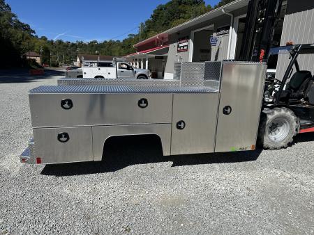 New Martin Truck Bodies Aluminum HFSB Service Body DRW 84" CA Cab and Chassis Tall Front Compartment Diamond Tread Service Bodies