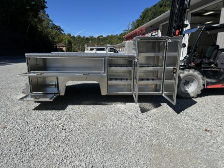 New Martin Truck Bodies Aluminum HFSB Service Body DRW 84" CA Cab and Chassis Tall Front Compartment Diamond Tread Service Bodies