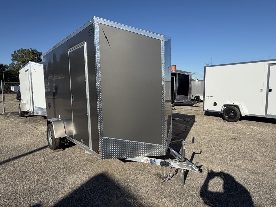 New 2027 6 X 12 Lightning ALL ALUMINUM Enclosed Trailer with 7ft Interior with ramp - Rear Spoiler