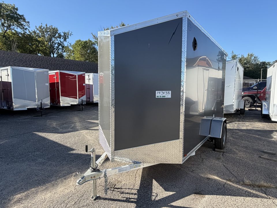 New 2027 6 X 12 Lightning ALL ALUMINUM Enclosed Trailer with 7ft Interior with ramp - Rear Spoiler