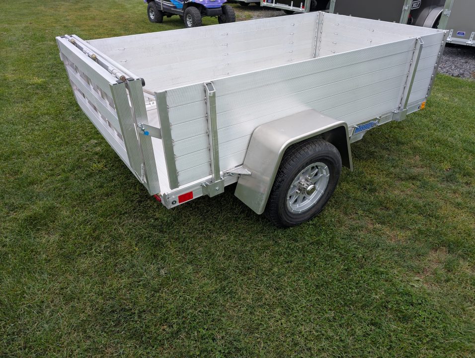 New 2027 Mission MU54X8AR 2.0 Landscape Trailer 2200 LB. GVW, 20 INCH SOLID SIDES, 4 D-RINGS, REAR BIFOLD TAILGATE, ALUMINUM WHEELS, NEW