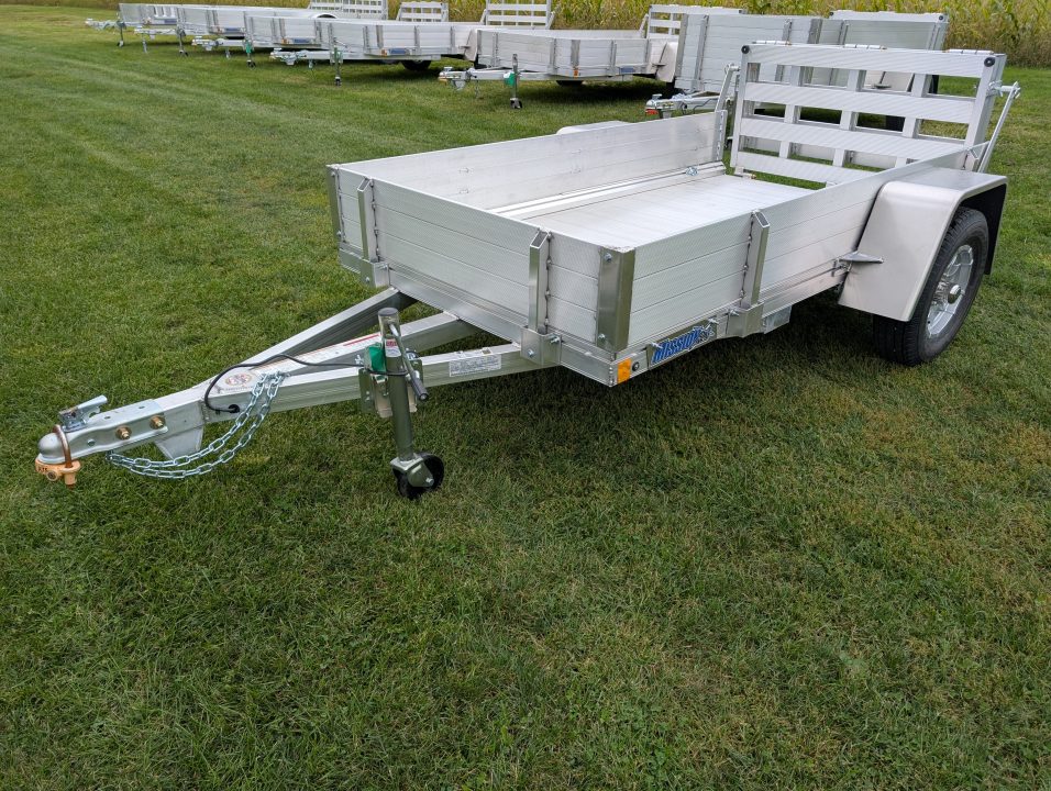New 2027 Mission MU54X84AR 2.0 Landscape Trailer 2200 LB. GVW, 10 INCH SOLID SIDES, BIFOLD REAR GATE, ALUMINUM WHEELS, NEW