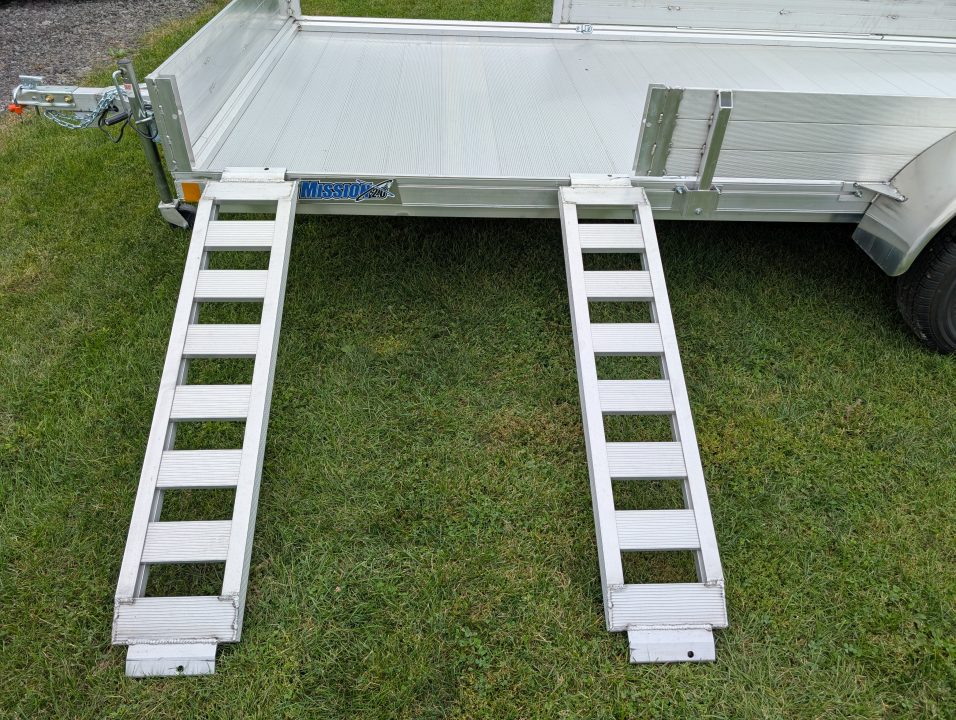 New 2027 Mission MU 80X14 AR 2.0 ATV Trailer 15 FOOT ATV, 2990 LB. GVW, BIFOLD REAR GATE, SIDE RAMPS, ALUMINUM WHEELS, NEW