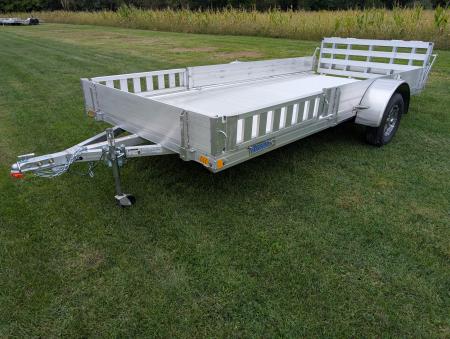 New 2027 Mission MU 80X14 AR 2.0 ATV Trailer 15 FOOT ATV, 2990 LB. GVW, BIFOLD REAR GATE, SIDE RAMPS, ALUMINUM WHEELS, NEW