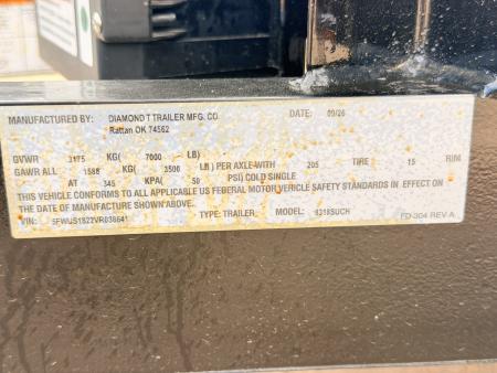 New 2027 Diamond T 7-18 Tandem Axle Ramp Gate Utility 7K GVWR