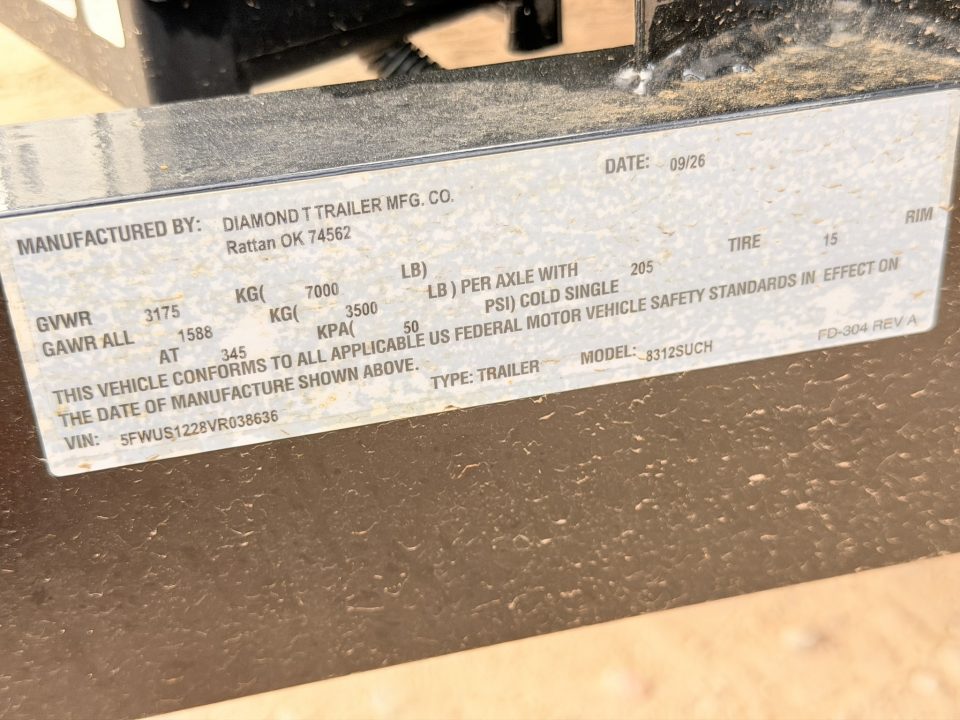 New 2027 Diamond T 7-12 Tandem Axle Ramp Gate Utility 7K GVWR