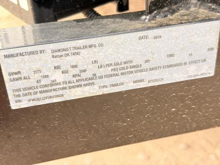 New 2027 Diamond T 7-12 Tandem Axle Ramp Gate Utility 7K GVWR