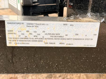 New 2027 Diamond T 7-14 Ramp Gate Utility 7K GVWR