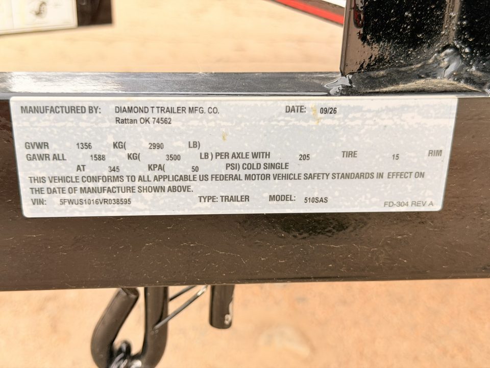 New 2027 Diamond T 5-10 Ramp Gate Utility 3K GVWR