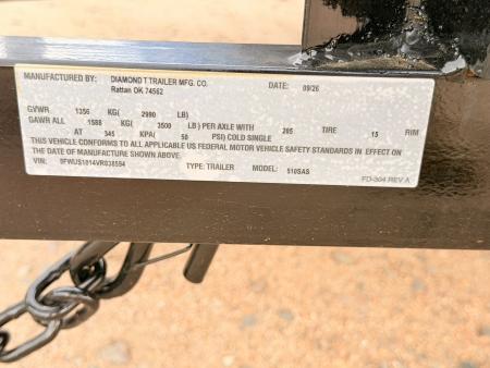 New 2027 Diamond T 5-10 Ramp Gate Utility 3K GVWR