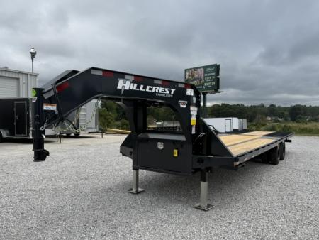 New HillCrest Gooseneck 20+12 Auto Latching Hydraulic Dovetail- 25.9K W/ Hyd Jacks, 14 Ply Tires, & Underslung Toolbox