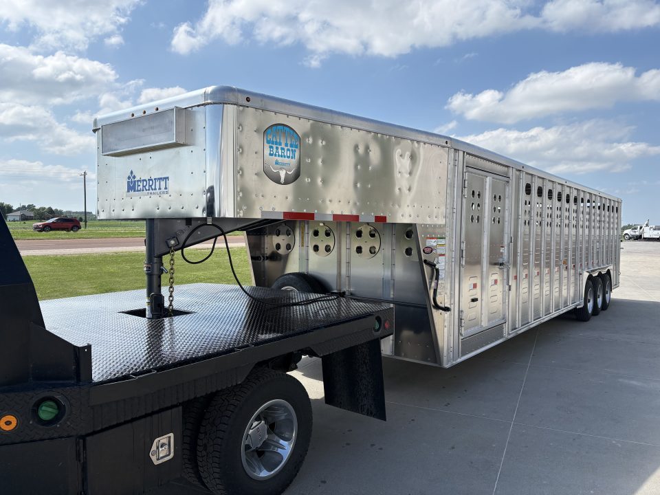New 2027 Merritt 8x32ft Cattle Baron Livestock Trailer Triple axle