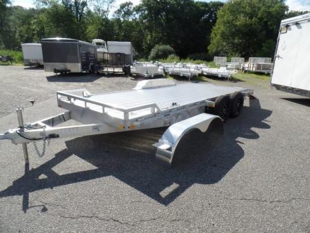 New 2027 ALCOM Open ECO-7X18 Aluminum with Aluminum Deck Car Hauler