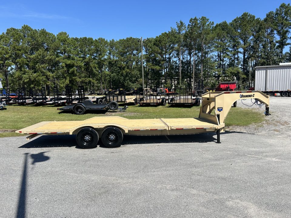 New 2027 Diamond C HXD210 Tilt Trailer, 7x24 ( 18ftTilt + 6ft Stationary ) Power Up & Down, Hydraulic Jacks, #17,250 lbs Payload, Drive Over Fenders