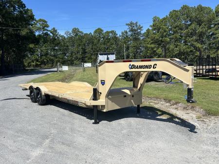 New 2027 Diamond C HXD210 Tilt Trailer, 7x24 ( 18ftTilt + 6ft Stationary ) Power Up & Down, Hydraulic Jacks, #17,250 lbs Payload, Drive Over Fenders