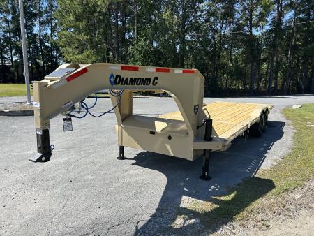 New 2027 Diamond C HXD210 Tilt Trailer, 7x24 ( 18ftTilt + 6ft Stationary ) Power Up & Down, Hydraulic Jacks, #17,250 lbs Payload, Drive Over Fenders