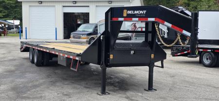New 102 X 25' + 5' GOOSENECK EQUIPMENT DUAL HYDRAULIC JACKS 24 K AXLES BELMONT 2027 5 YEAR WARRANTY