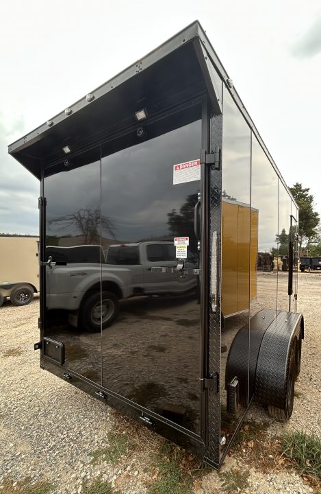 New 2026 Family Trailer 7x14 Tandem Axles Cargo / Enclosed Trailer- Screwless Exterior- Blackout Pkg- Rear Spoiler
