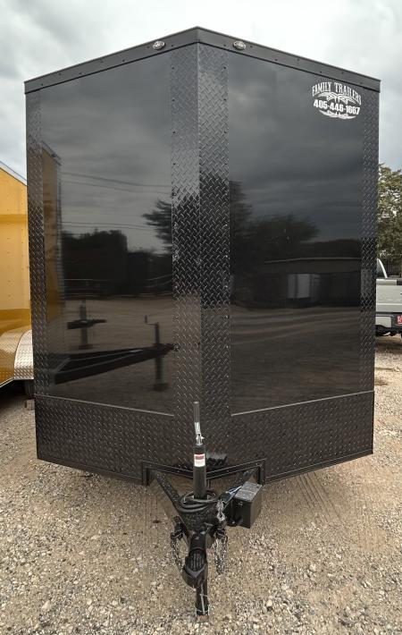 New 2026 Family Trailer 7x14 Tandem Axles Cargo / Enclosed Trailer- Screwless Exterior- Blackout Pkg- Rear Spoiler