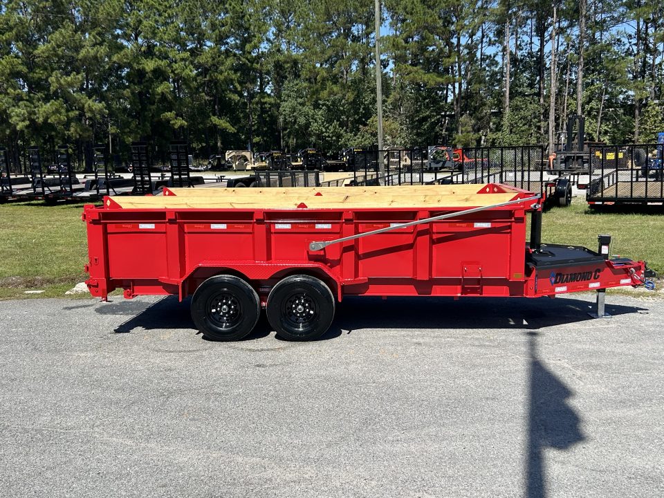 New 2027 Diamond C LPT207 Dump Trailer, 7x16, 32" Sides, 14-ply Tires, 5-Stage Telescopic, I-Beam Crossmembers 12" O/C
