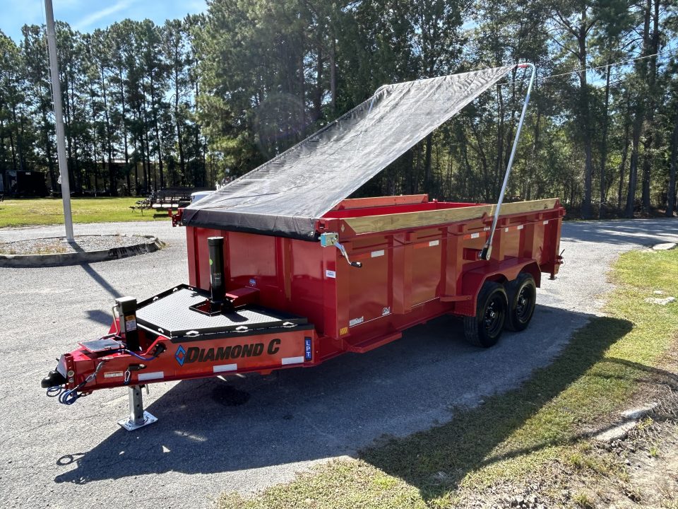 New 2027 Diamond C LPT207 Dump Trailer, 7x16, 32" Sides, 14-ply Tires, 5-Stage Telescopic, I-Beam Crossmembers 12" O/C