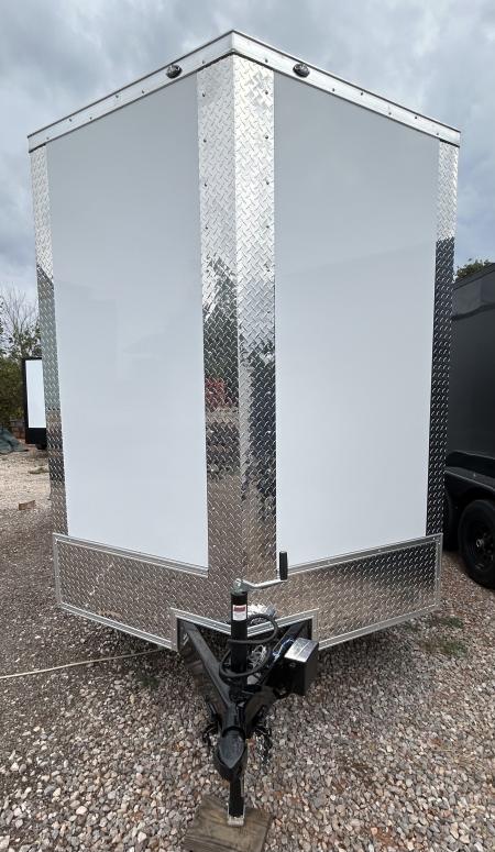New 2026 Family Trailer 7x16 Tandem Axles Cargo / Enclosed Trailer- Screwless Exterior-Chrome Trim- Rear Spoiler - 5200lb Axles w/ 6" Frame
