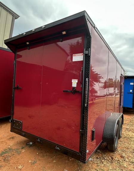 New 2026 Family Trailer 7x16 Tandem Axles Cargo / Enclosed Trailer - Screwless Exterior- Blackout Pkg- Rear Spoiler