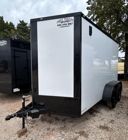 New 2026 Family Trailer 6x12 Tandem Axles Cargo / Enclosed Trailer- Screwless Exterior- Blackout Pkg- Rear Spoiler