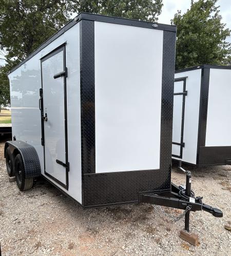 New 2026 Family Trailer 6x12 Tandem Axles Cargo / Enclosed Trailer- Screwless Exterior- Blackout Pkg- Rear Spoiler