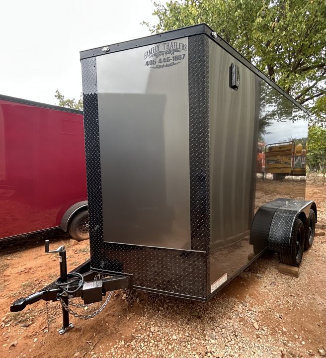 New 2026 Family Trailer 6x12 Tandem Axles Cargo / Enclosed Trailer- Screwless Exterior- Blackout Pkg- Rear Spoiler