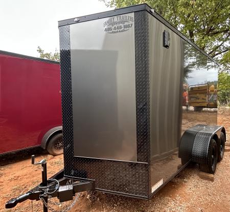 New 2026 Family Trailer 6x12 Tandem Axles Cargo / Enclosed Trailer- Screwless Exterior- Blackout Pkg- Rear Spoiler