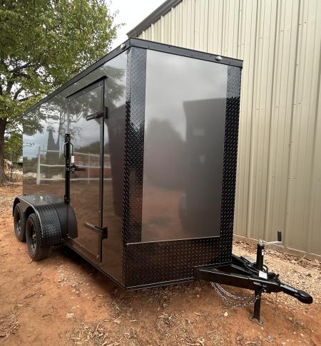 New 2026 Family Trailer 6x12 Tandem Axles Cargo / Enclosed Trailer- Screwless Exterior- Blackout Pkg- Rear Spoiler