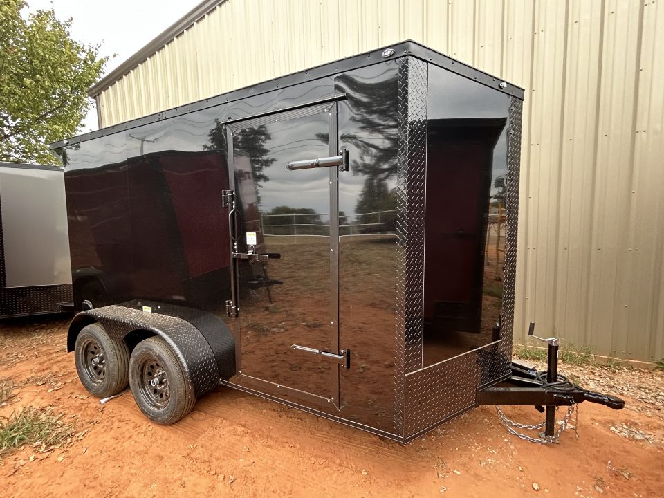 New 2026 Family Trailer 6x12 Tandem Axles Cargo / Enclosed Trailer- Screwless Exterior- Blackout Pkg- Rear Spoiler