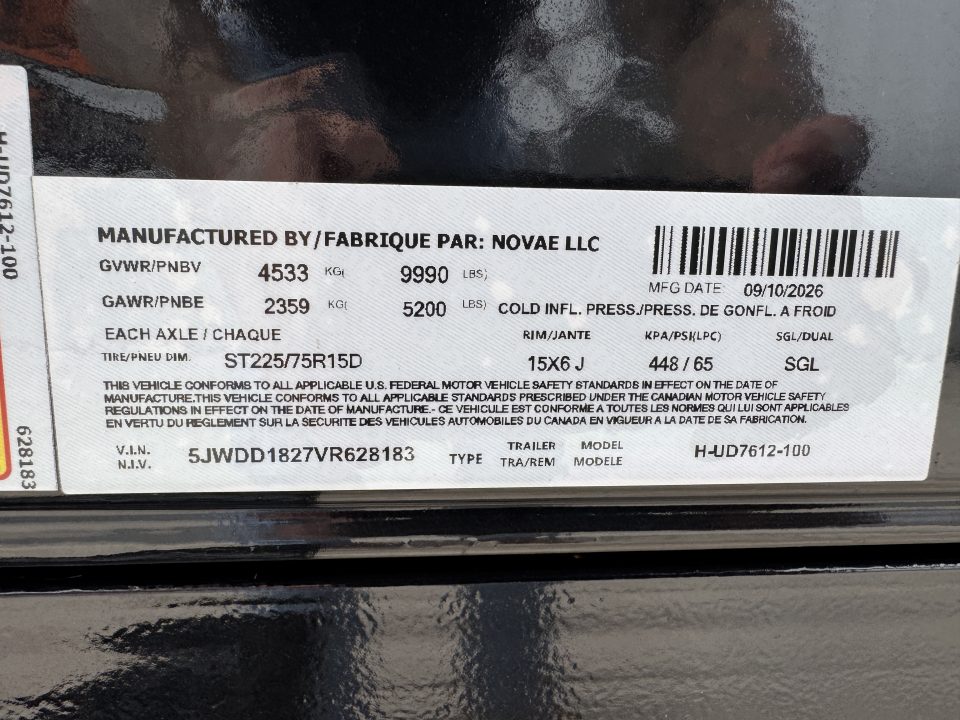 New 2027 H&H Trailers UD7612-10 Dump Trailer