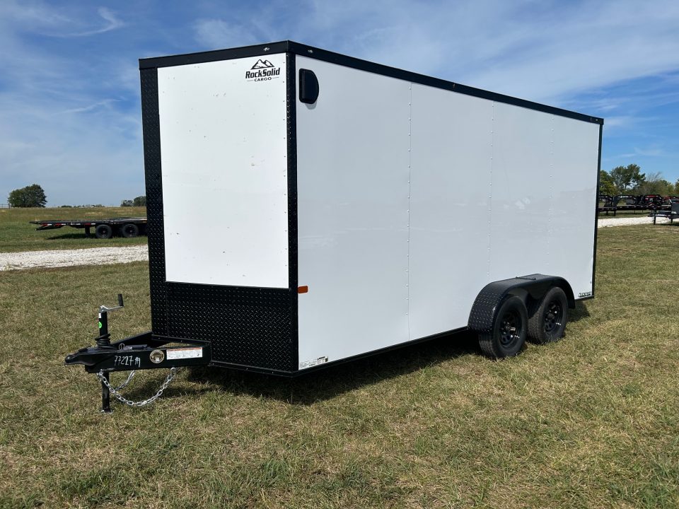 New 2027 Rock Solid 7x16 Tandem 7K Cargo w/ Ramp Door, 7' Interior Height & .080 Exterior