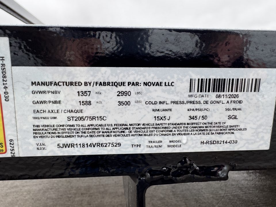 New 2027 H&H Trailers RSD8214-030 Utility Trailer
