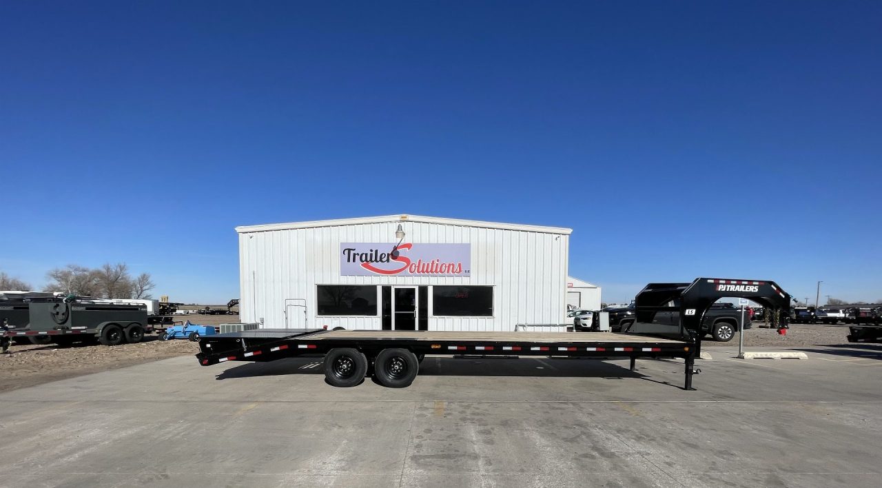 New 2027 PJ Trailers 30' X 102" Flatdeck 5' Dovetail With Monster Ramps Flatbed Trailer