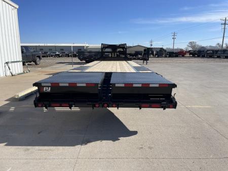 New 2027 PJ Trailers 30' X 102" Flatdeck 5' Dovetail With Monster Ramps Flatbed Trailer