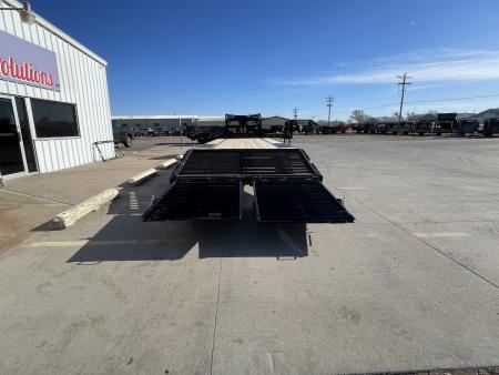 New 2027 PJ Trailers 30' X 102" Flatdeck 5' Dovetail With Monster Ramps Flatbed Trailer