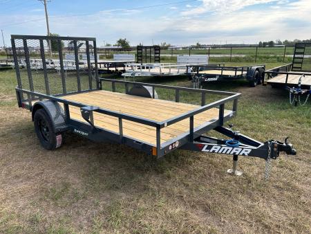 New 2027 Lamar 77x12 Single Axle Utility w/ 4' Ramp Gate