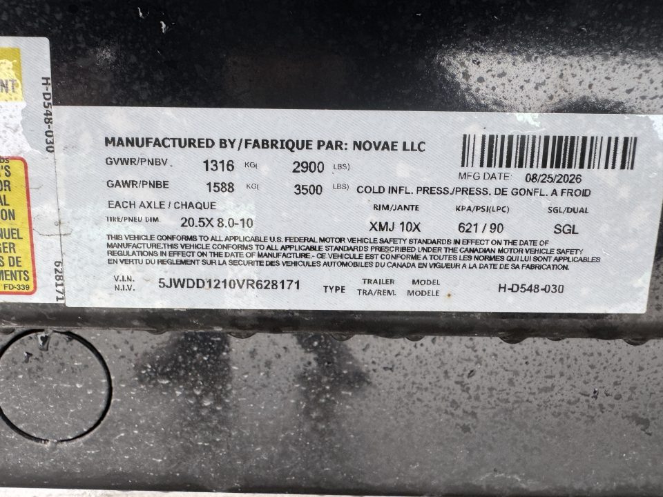 New 2027 H&H Trailers H-D548-030 Dump Trailer
